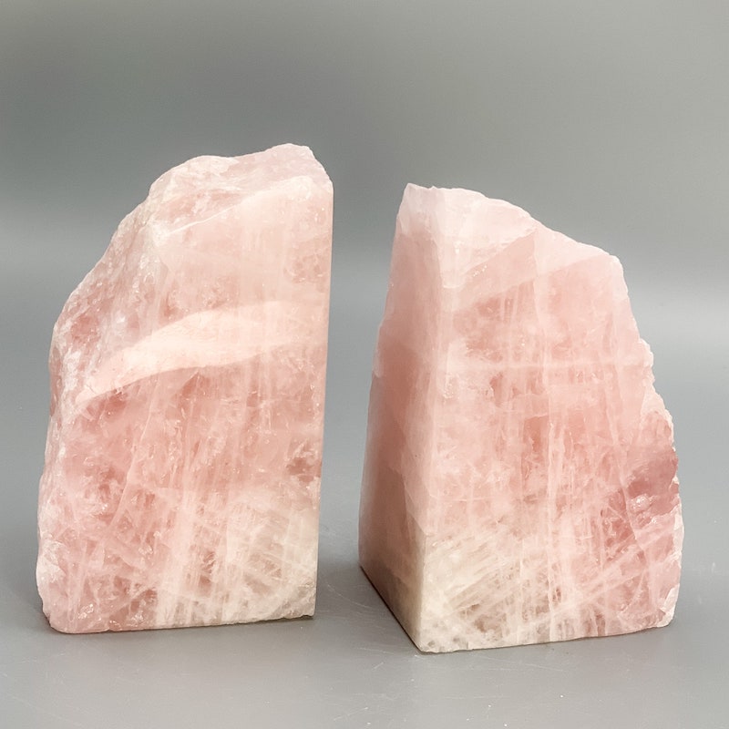 Rose Quartz Bookends