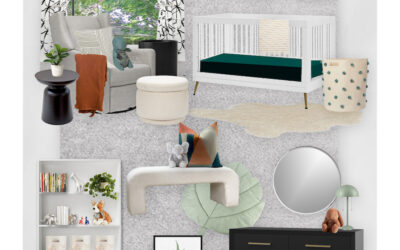 A Modern Black, Gray & Green Nursery E-Design