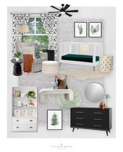 Modern greenery nursery design board