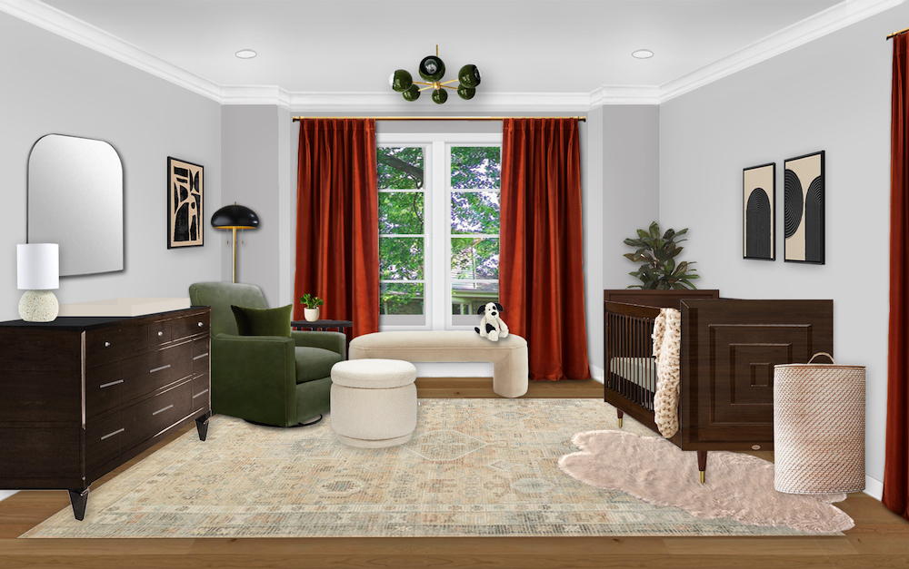 A Bold Mid Century Modern Nursery E-Design