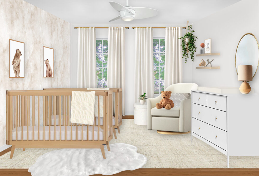 A Cozy Neutral Nursery for Twins Design Reveal - Little Crown Interiors