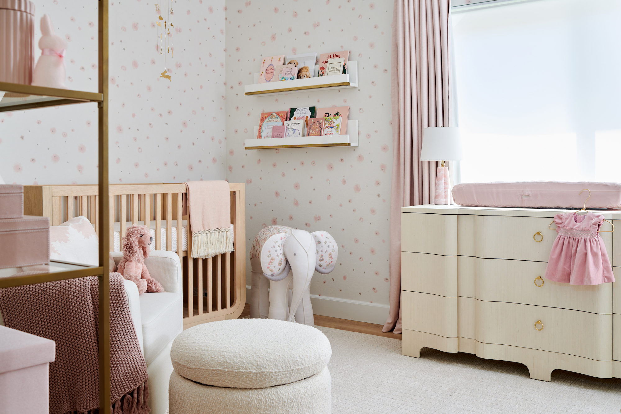 Neutral Pink Floral Nursery Design