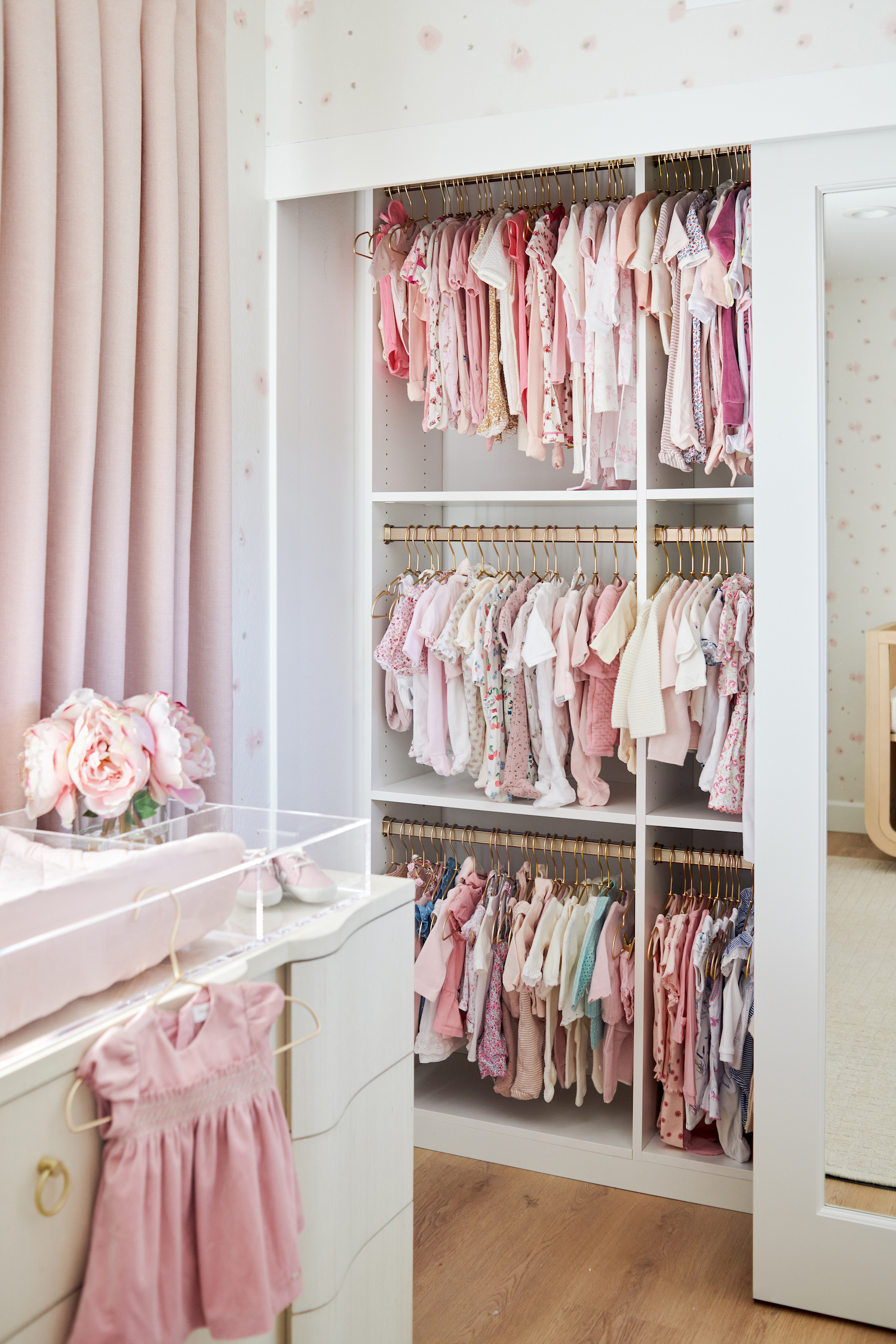 Neutral Pink Floral Nursery Design