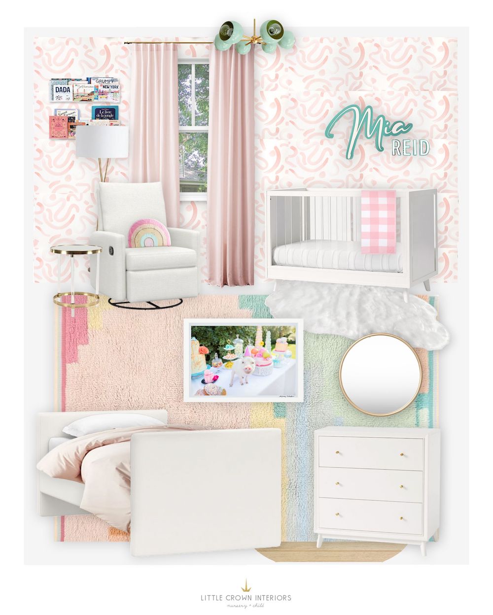 Pink Modern Nursery E-Design Reveal