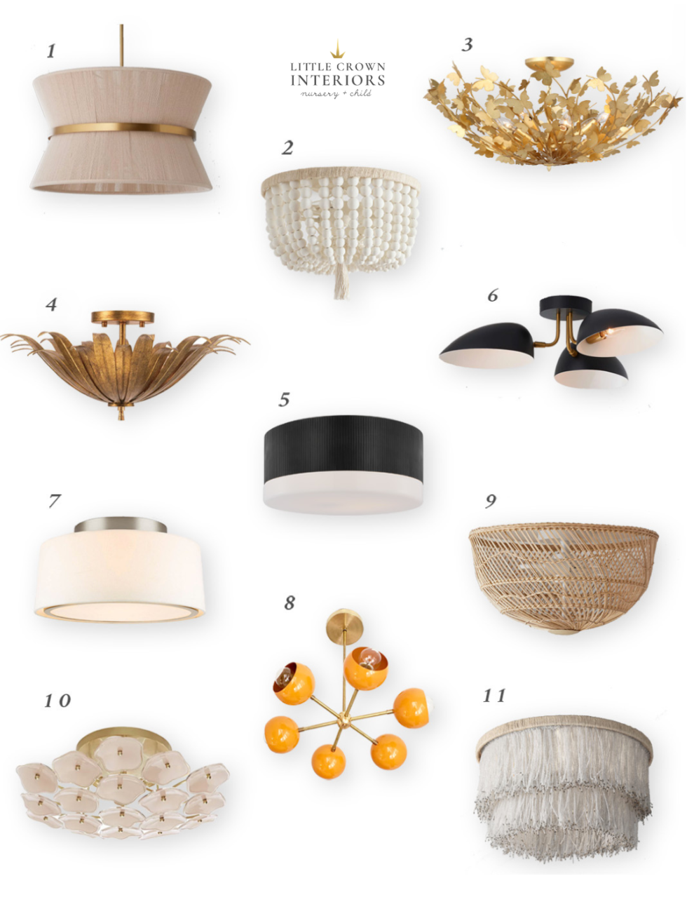Flush Mount Chandeliers for the Nursery or Kid's Room Little Crown Interiors