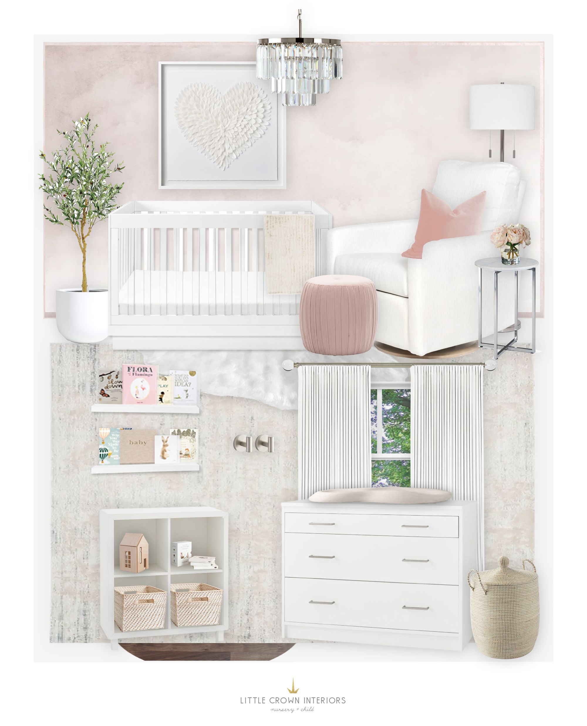 Blush and Neutral, Feminine Nursery E-Design