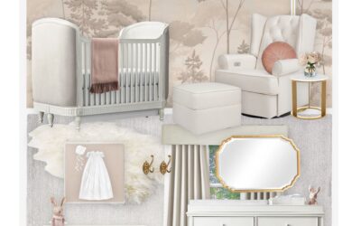 Traditional Nursery E-Design with Neutrals and Rose