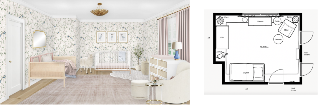 Feminine Floral Nursery E-Design