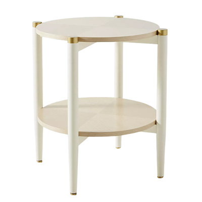 Round Nursery Side Table with Shelf