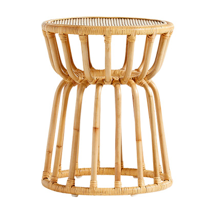 Round Rattan Nursery Side Table