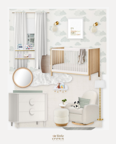 Neutral Cloud Nursery Virtual Design