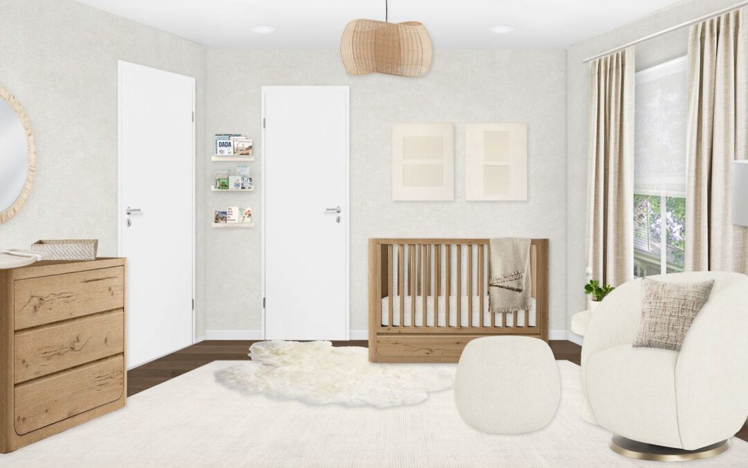 Neutral Nursery E-Design with Warm Wood Tones
