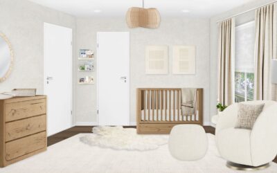 Neutral Nursery Virtual Design with Warm Wood Tones
