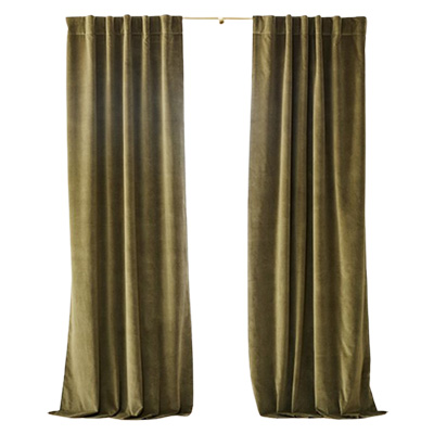 Green Velvet Blackout Curtains