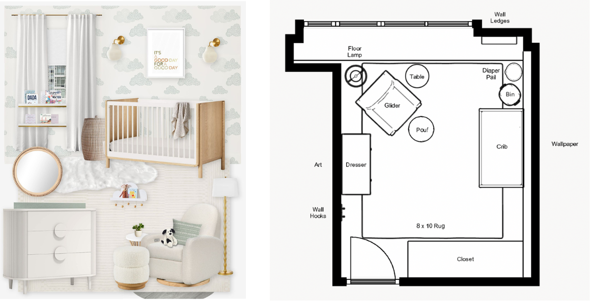 Sage Green Virtual Nursery E-Design