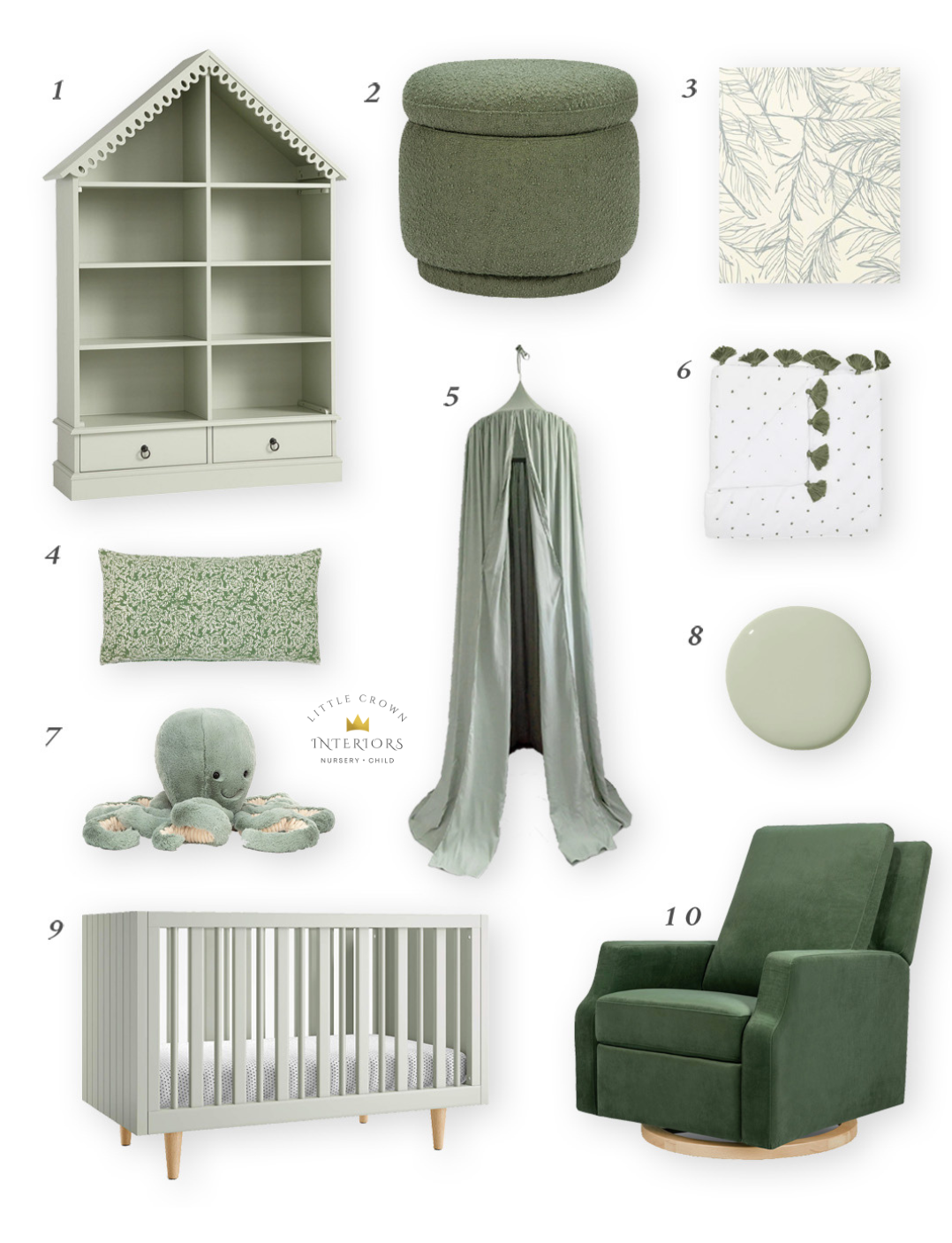 Green & Sage Decor for the Nursery and Kids