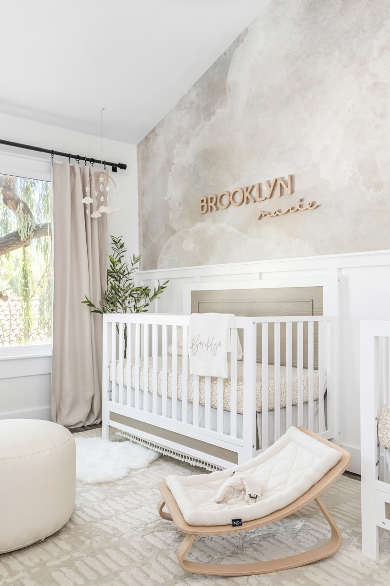 Neutral Twins Nursery Design for Barbie Blank