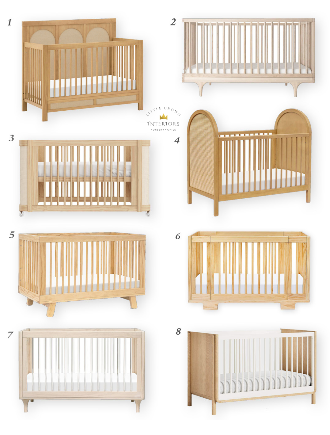 Light Wood Convertible Cribs