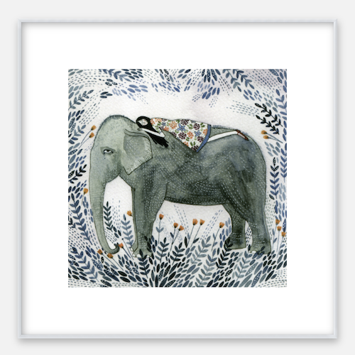 Botanical Elephant Art Print