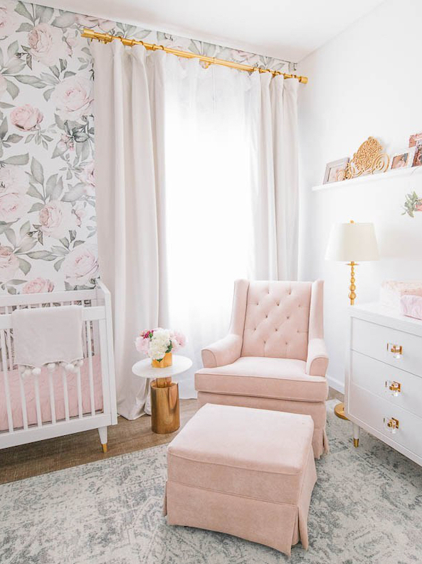 Blush Floral Nursery Design Little Crown Interiors