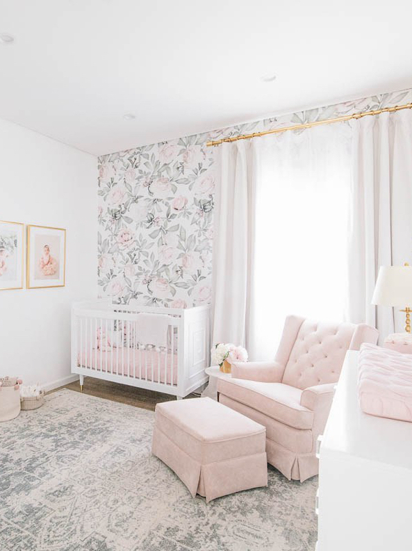 Blush Floral Nursery Design Little Crown Interiors