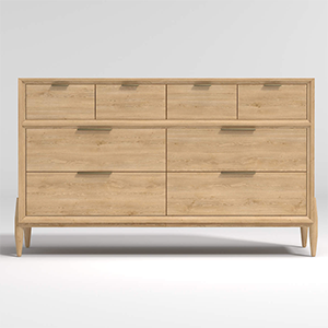 Crate and Barrel Bodie Natural Oak Wood Dresser