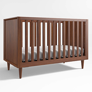 Crate and Barrel Tatum Mid Century Walnut Crib