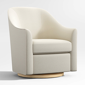 Crate and Barrel Lyric Natural Curved Swivel Glider