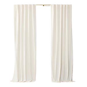 Alabaster Cotton Velvet Blackout Curtains