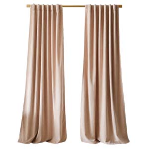 Dusty Blush Worn Velvet Blackout Curtains