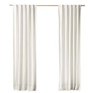 Ivory Embroidered Organic Cotton Blackout Curtains