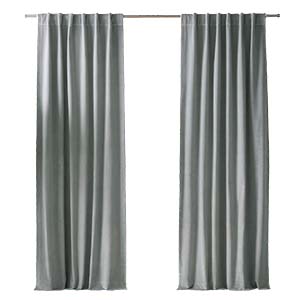 Mist Blue Cotton Velvet Curtains