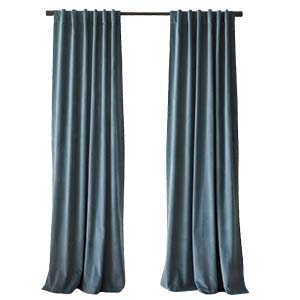 Ocean Cotton Velvet Blackout Curtains