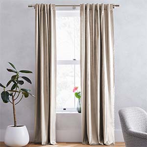 Simple Taupe Velvet Blackout Curtains