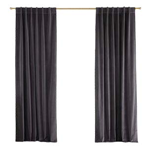 Storm Grey Cotton Velvet Curtains