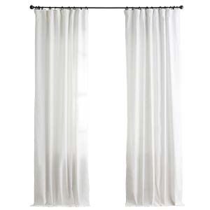White Custom Linen Blackout Curtains
