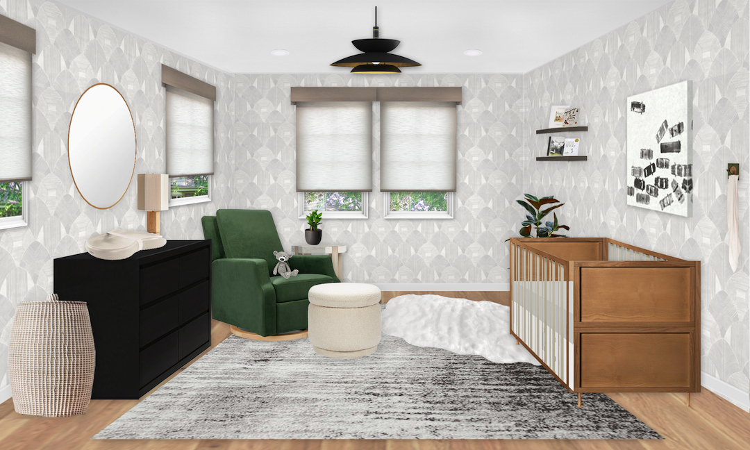 Sophisticated Gray & Green Nursery Design