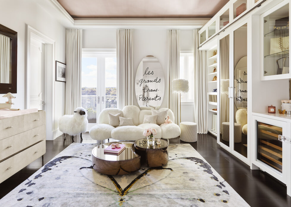 A Modern Luxury Girl's Nursery (and Lounge!) - Little Crown Interiors
