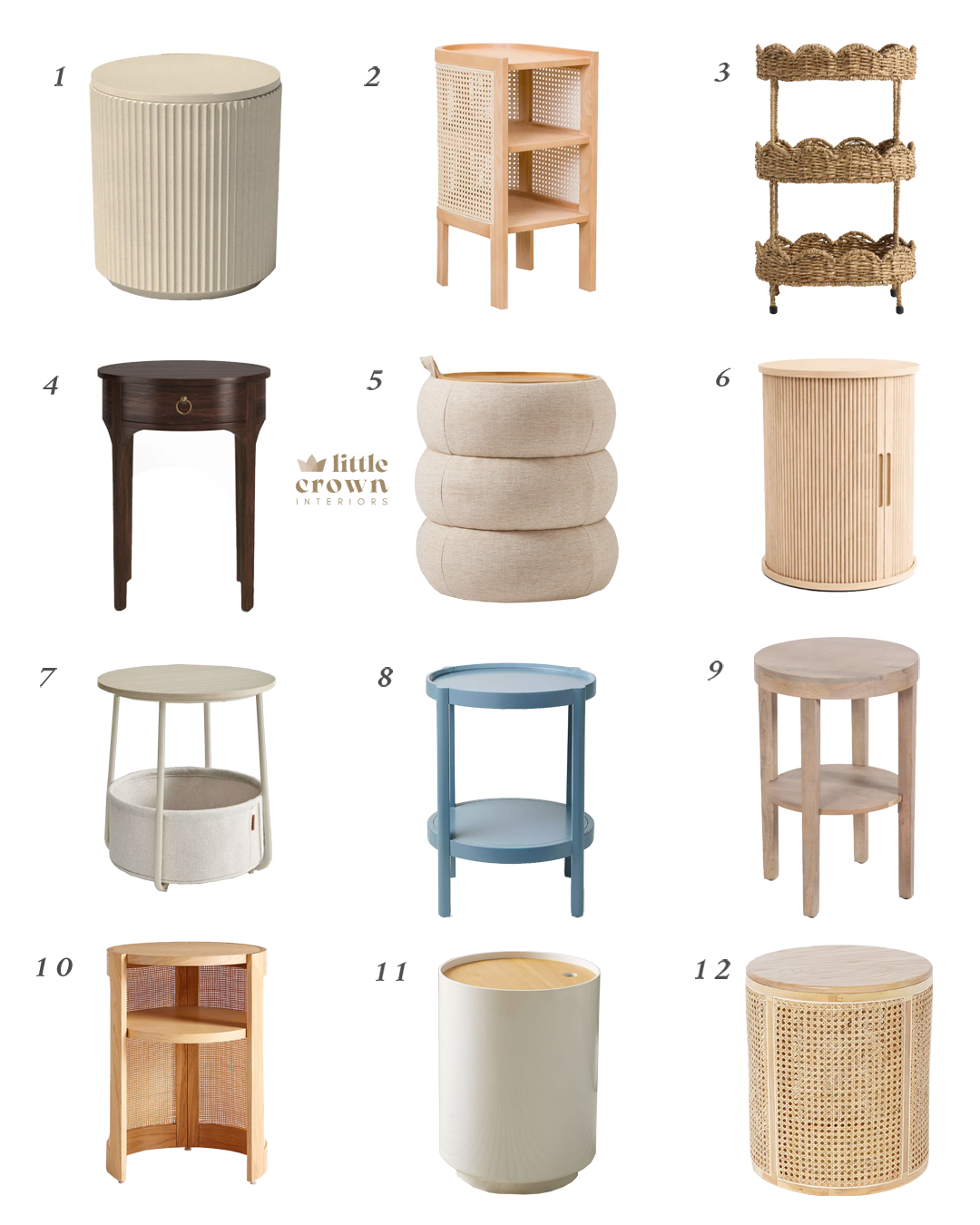 Nursery Side Tables with Storage