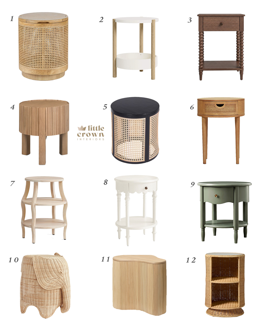 Nursery Side Tables with Storage