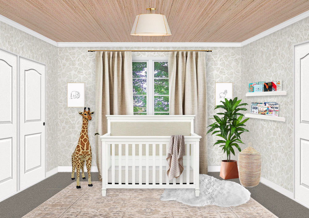 Light Neutral Nursery with Subtle Safari Accents E-Design
