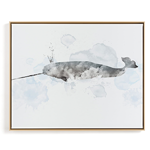 Minted Water Color Whale Art