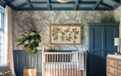 AI Inspiration to Reality: Moody Blue Floral Nursery