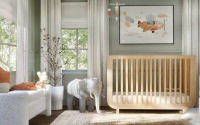Earthy Gender Neutral Nursery with Panel Molding