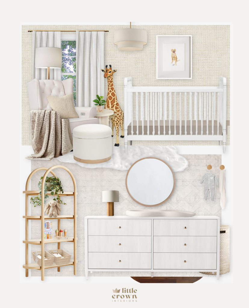 A Neutral Nursery Virtual Design with Soft Safari Details - Little ...