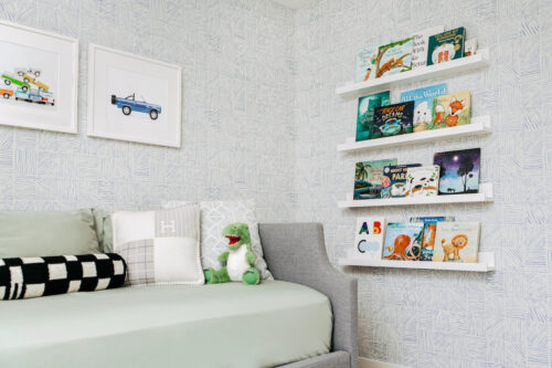 Blue & Gray Boy's Bedroom Design