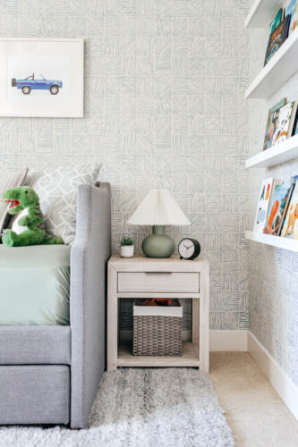 Blue & Gray Boy's Bedroom Design