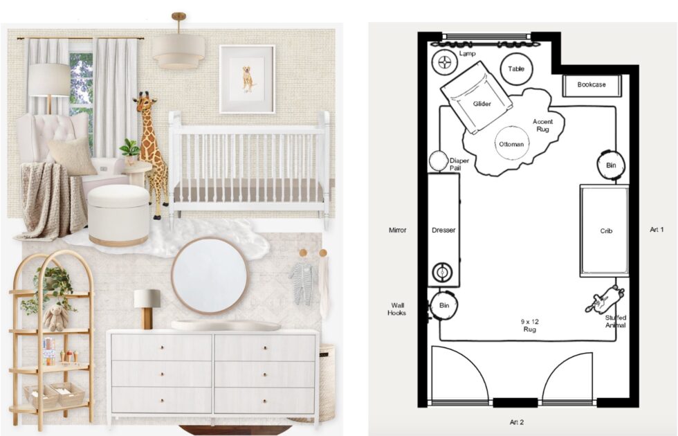 A Neutral Nursery Virtual Design with Soft Safari Details - Little ...