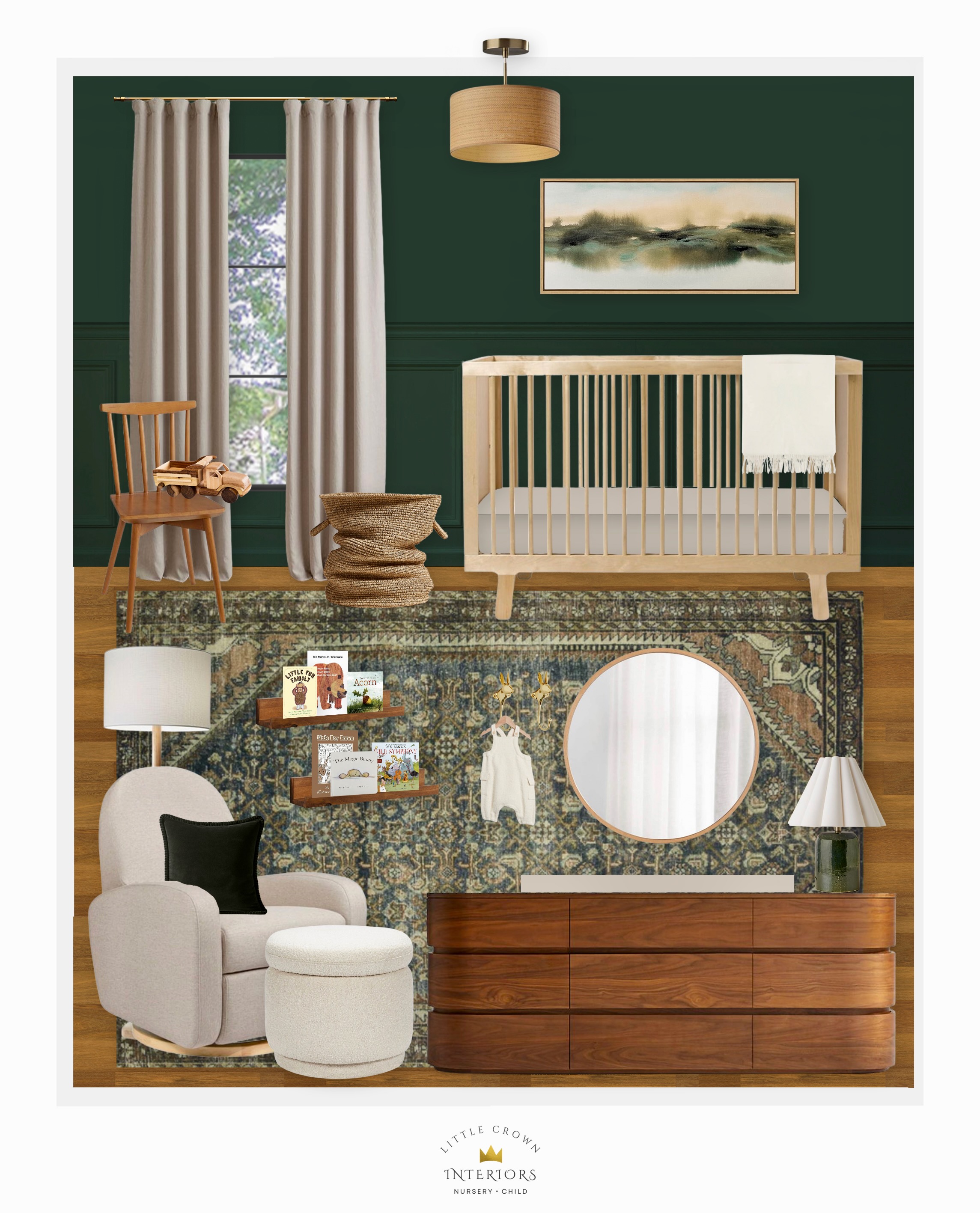 Dark Green Nursery Design