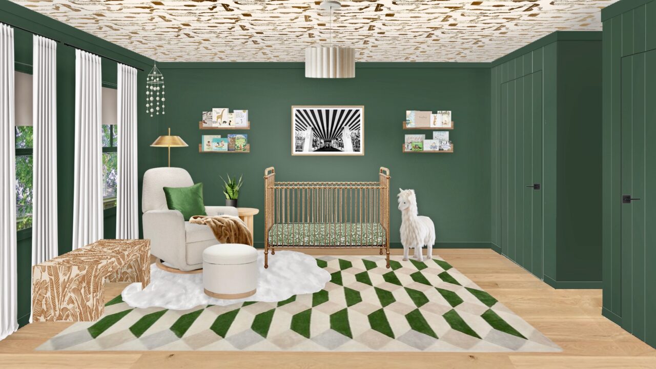 A Bold Dark Green Nursery Design Full of Drama - Little Crown Interiors